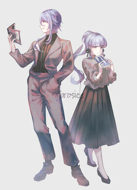 Ayato and Ayaka Kamisato from Genshin Impact (Fanart)